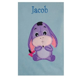 Baby Eeyore (Winnie The Pooh) Personalised Applique Super Soft Fleece Blanket - Picture 1 of 6