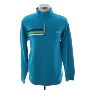 Adidas 1/4 Zip Blue Striped Long Sleeve Pullover Sweater Mens Size XL - Picture 1 of 11