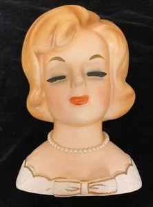 Jarrón cabeza dama rubia National Potteries 1962 vintage # C5675 - Imagen 1 de 16