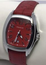 Red Dial Red Leather Band Prague Women’s Watch - 5ATM