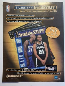 2000 NBA Inside Stuff Kevin Garnett Tim Duncan Magazine Ad  Print ad NM - Picture 1 of 1