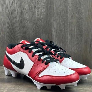 Jordan 1 Low TD Chicago Football Cleats Men Sz 12 Red White Black FJ6245-106 - Picture 1 of 8