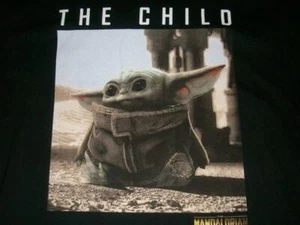 The Child Baby Yoda Mandalorian Mando Disney Black T-shirt Mens XL New w/ Tag - Picture 1 of 2