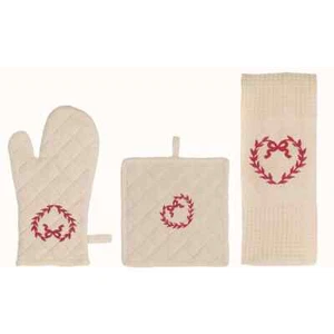 Set Topflappen, Ofenhandschuh, Geschirrtuch Shabby Landhaus, Blanc Mariclo - Bild 1 von 1