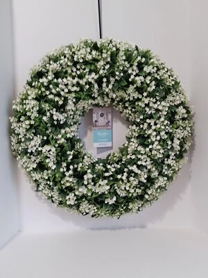 Martha Stewart White Jasmine & Fern Outdoor Kissing Wreath 22", New - Image 1 of 2