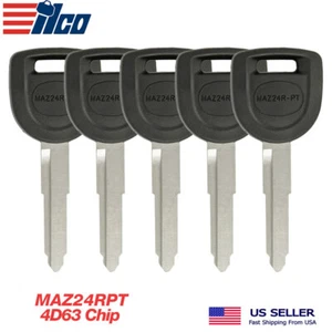 5X Llave de transpondedor ILCO para Mazda MAZ24R-PT Texas ID 4D63 80 BIT Chip - Imagen 1 de 1