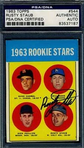 Rusty Staub PSA DNA Signed 1963 Topps Rookie Stars Autograph - Picture 1 of 1