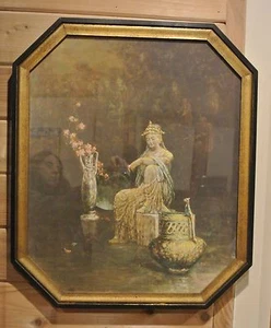 Vintage Lithograph "PEACE" in Wood Frame 26" High - Picture 1 of 6