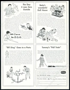 1948 Strombecker tren de tracción casa de muñecas Bill Ding juguetes arte vintage anuncio impreso - Imagen 1 de 7
