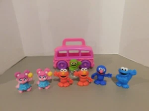 Sesame Street Abby Cadabby On The Go Pink School Bus Figures Cookie Elmo Abby - Picture 1 of 4