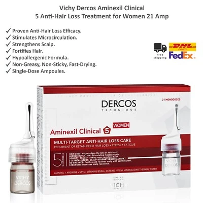 Vichy Dercos Aminexil Clinical 5 Anti-Haarausfallbehandlung für Frauen 21 x6 ml - Bild 1 von 4