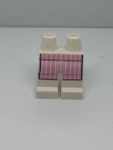 Lego White Hips and Legs with Pink Apron with White Stripes Pattern #L38 - Picture 1 of 1