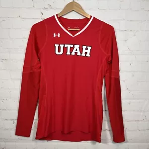 Under Armour Utah Utes Volleyball Jersey Womens Size Small Red Long Sleeve - Picture 1 of 11