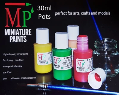MINIATURE PAINTS 30ml Acrylic Model Airfix / Rail / Game Paints 80 Various Colours 2 Select From