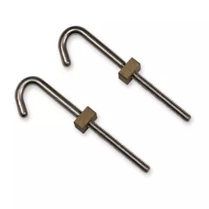 2x Long Case Grandfather Clock Seatboard Hooks 3mm 1/8" Clamp Parts Spares New - Picture 1 of 2