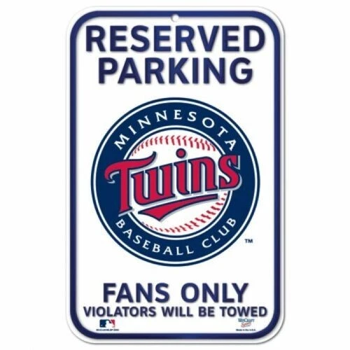 MINNESOTA TWINS MLB RESERVED PARKING FANS ONLY 11X17 PLASTIC SIGN wall dorm bar - Image 1 of 1
