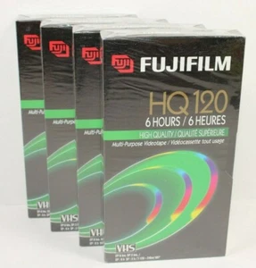 4-Pack! Fuji Film VHS Blank Video Tapes 6 hours HQ 120 High Quality - Imagen 1 de 4