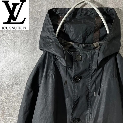 LOUIS VUITTON（LV） Cappotto uomo Louis Vuitton taglia XL nylon nero con cappuccio design archivio