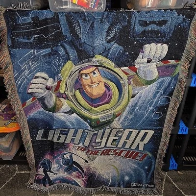 "Manta con flecos Toy Story de colección de Disney Pixar 60x48"" Throw Buzz Lightyear rara" Foto 1 de 4
