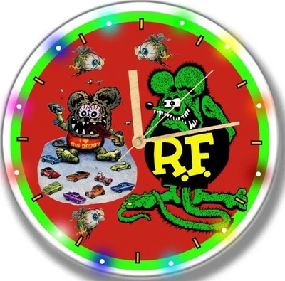 Rat Fink and Rug Rat Led Lights Clock Personalized  - Image 1 of 4