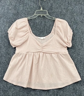 Top Babydoll Coqueta Rosa Claro Peplum Sweetheart Mujer’s Grande Y2K Foto 1 de 4