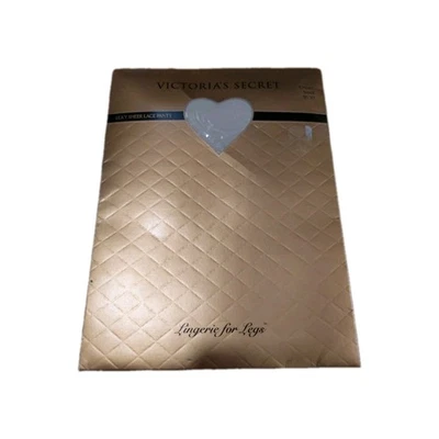 FEEL ROYAL in Victoria's Secret Silky Sheer Lace Panty PANTYHOSE Cream S - Image 1 of 4