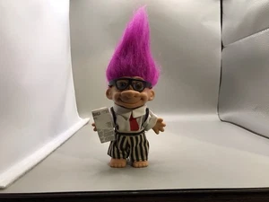 Russ Berrie “My Lucky Wall Street Business” Troll Doll With Miniature Newspaper  - Picture 1 of 7