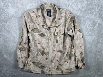Chaqueta OutBrook Gris Rosa Floral con Cremallera para Mujer Pequeña Manga Larga Bolsillos Forrados Foto 1 de 4