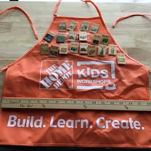 Delantal de trabajo Home Depot Childs naranja 19 prendedores, personalizado cubierto por alfileres - Imagen 1 de 2