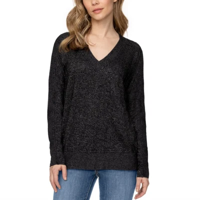 Buffalo Ladies' Cozy V-Neck Long Sleeve Top, Black, L - Image 1 of 4