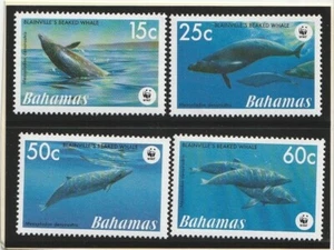 2007 WWF: BAHAMAS BLAINVILLE'S BEAKED WHALE- SET of 4 STAMPS (MNH) - Picture 1 of 1