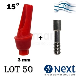 Posten x 50 abgewinkelt anatomisch Kunststoff gießbar Abutment 15 Grad 3 mm - Bild 1 von 5