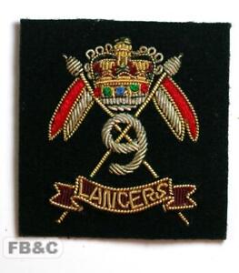 British 9th Queen's Royal Lancers Officers Bullion Badge