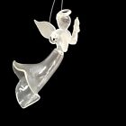 Glass Angel Christmas Tree Ornament Hanging  Hand Blown Flying With Candle Xmas
