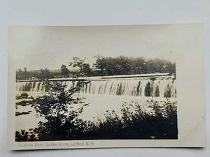 Haskins Dam Oatka River Leroy New York NY Postkarte Wasserfall Falls RPPC unbesendet - Bild 1 von 2