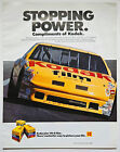 Vintage 1988 Original Nascar Racing Kodak Stopping Power Print Ad