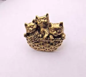 Vintage Avon Basket of Love Pin - Kätzchen Neu im Karton - Bild 1 von 3