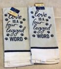 Oven Mitt 2 Kitchen Towels Love Is A Four Legged Word Paws New