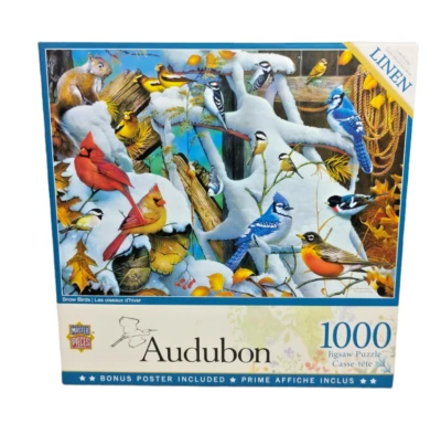 MasterPieces Snow Birds 1000 Piece Jigsaw Puzzle with Poster 100% Complete - Image 1 of 4