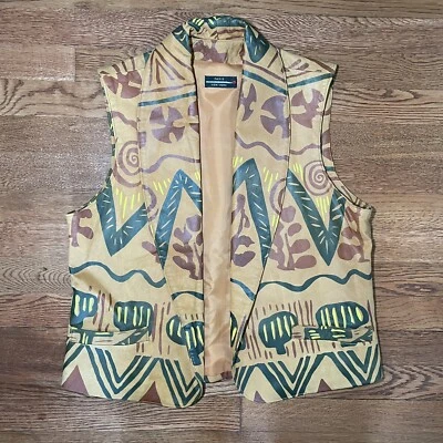 Chaleco tribal de cuero genuino pequeño Foto 1 de 4