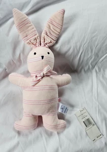 Tommy Hilfiger Pink Striped Bunny Rabbit Vintage 12” Lovey Plush Stuffed Animal - Picture 1 of 3