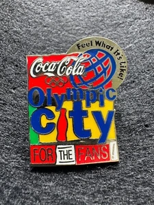 1996 Coca Cola Atlanta Olympic City Pin Coke For The Fans Grand Opening - Picture 1 of 2