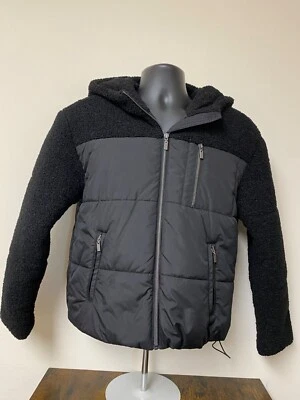 Abrigo para mujer CoffeeShop negro imitación sherpa peluche bolsillos acolchados talla S nuevo con etiquetas Foto 1 de 4