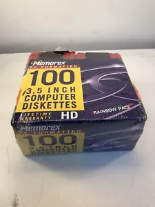 Disquetes Memorex 100 Discos PC Formateados 3.5" Arco Iris Disquetes de Computadora Sin Abrir - Imagen 1 de 5