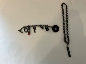Vintage Lot Of Two Employee Mac Cosmetics Necklace & Charm Bracelet - Picture 1 of 9