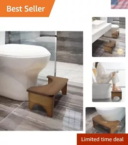 Durable Bamboo Toilet Stool - 6.5 Inch Non-Slip Potty Stool for Adults & Kids - Picture 1 of 11