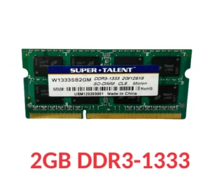 SUPER TALENT 2Gb W1333SB2GM DDR3-1333 2G SO-DIMM Micron CL9 Memory Stick - Picture 1 of 1