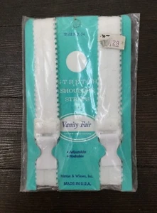 Vtg Vanity Fair Stretch Shoulder Bra Straps White Sewing Made in USA New - Picture 1 of 3