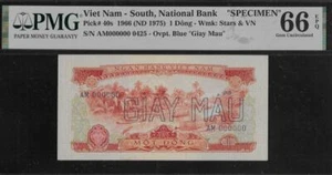 South Vietnam P-40s 1 Dong 1966 (1975) Specimen PMG 66 EPQ - Picture 1 of 1