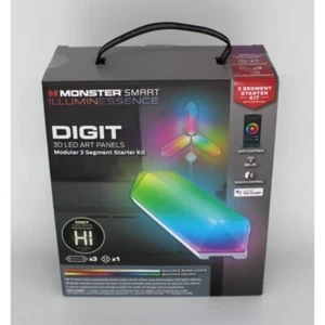 MONSTER Smart Illuminessence Digit 3D LED ART Panels Modular Segment Starter Kit - Picture 1 of 2